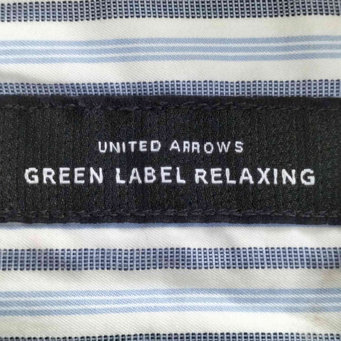 ユナイテッドアローズグリーンレーベルリラクシング UNITED ARROWS green label relaxing CM ドビーストライプ ジャストルーズ レギュラーカラー 長袖シャツ メンズ JPN:L